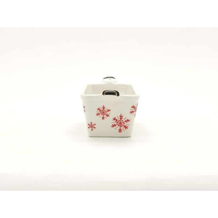 Holiday Time SnowMan Mini Loaf Pan, 5.75 Long, Red Stoneware
