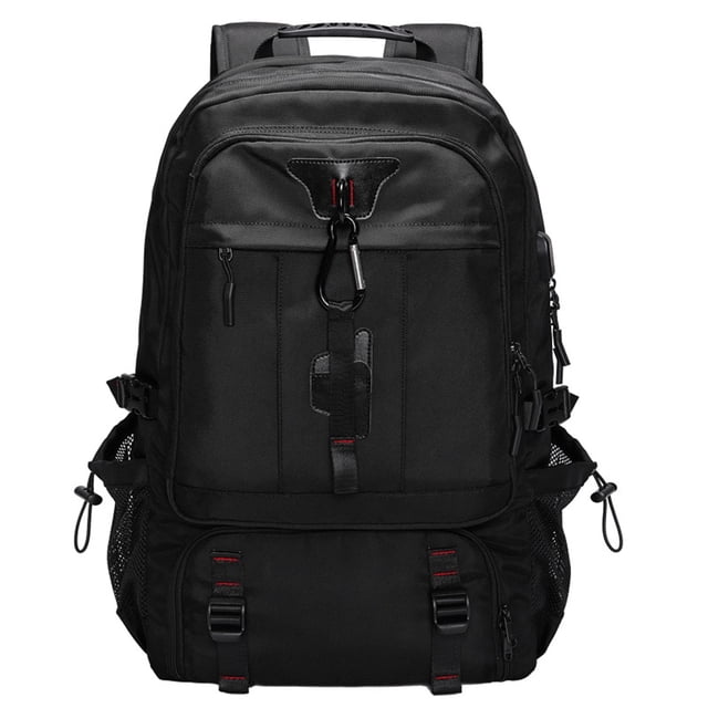 Escalada al aire libre para hombres Mochila multifuncional informal de gran capacidad Viaje Viaje de negocios Bolso de hombro doble Impermeable Resistente al desgaste Transpirable,Negro,60L