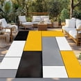 thumbnail image 3 of Fsddascl Yellow Black Grey Outdoor Rug for Patio/Deck/Porch, Non-Slip Large Area Rug 4 x 6 Ft, Modern Irregular Geometric Abstract Indoor Outdoor Rugs Washable Area Rugs, Camping Rug Carpet, 3 of 5