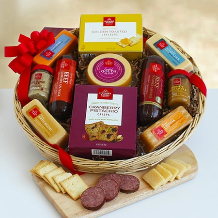 Food Gift For Christmas Hickory Farms Christmas Meat and Cheese for the Holidays, 9 pieces ()