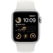 Restored Apple Watch SE (2nd Gen) GPS + Cellular 40mm Silver Aluminum Case with White Sport Band - S/M