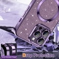 thumbnail image 4 of Electroplate With Lens Protector Phone Case For iPhone 15 14 11 12 13 Pro Max For Magsafe Wireless Charge Bumper Glitter Cover Silver For iphone15Pro, 4 of 6