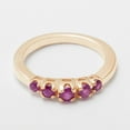 thumbnail image 4 of LBG British Made 14k Rose Gold Natural Ruby Womens Anniversary Ring - 33 size options - Size 4.5, 4 of 6