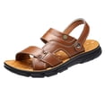 thumbnail image 5 of Rokment Mens Orthotic Sandals with Back Strap Convertible Arch Support Leather Open Toe Walking Slip on Beach Casual Backless Slides Summer Shoes for Driving Work Non Slip Brown Size 7.5, 5 of 5