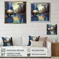 thumbnail image 4 of Designart "Blue And Yellow Modernist Cityscapes I" City Art Deco Wall Art Living Room, 4 of 5