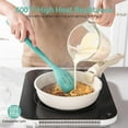 thumbnail image 3 of 600°F Heat Resistant Silicone Spoons: U-Taste 13.3in Solid & Slotted Kitchen Cooking Tool, Nonstick Long Rubber Utensil, Sturdy for Mixing, Serving, Stirring, Frying, Basting (Aqua Sky, 2PCS), 3 of 9