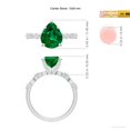thumbnail image 5 of ANGARA Pear Lab Grown 2.2 Ct Emerald Engagement Ring with Marquise Motifs for Women in 14K White Gold (Size-10x8mm) | May Birthstone, Anniversary, Jewelry Gift for Women | Lab-Grown Emerald Ring, 5 of 9