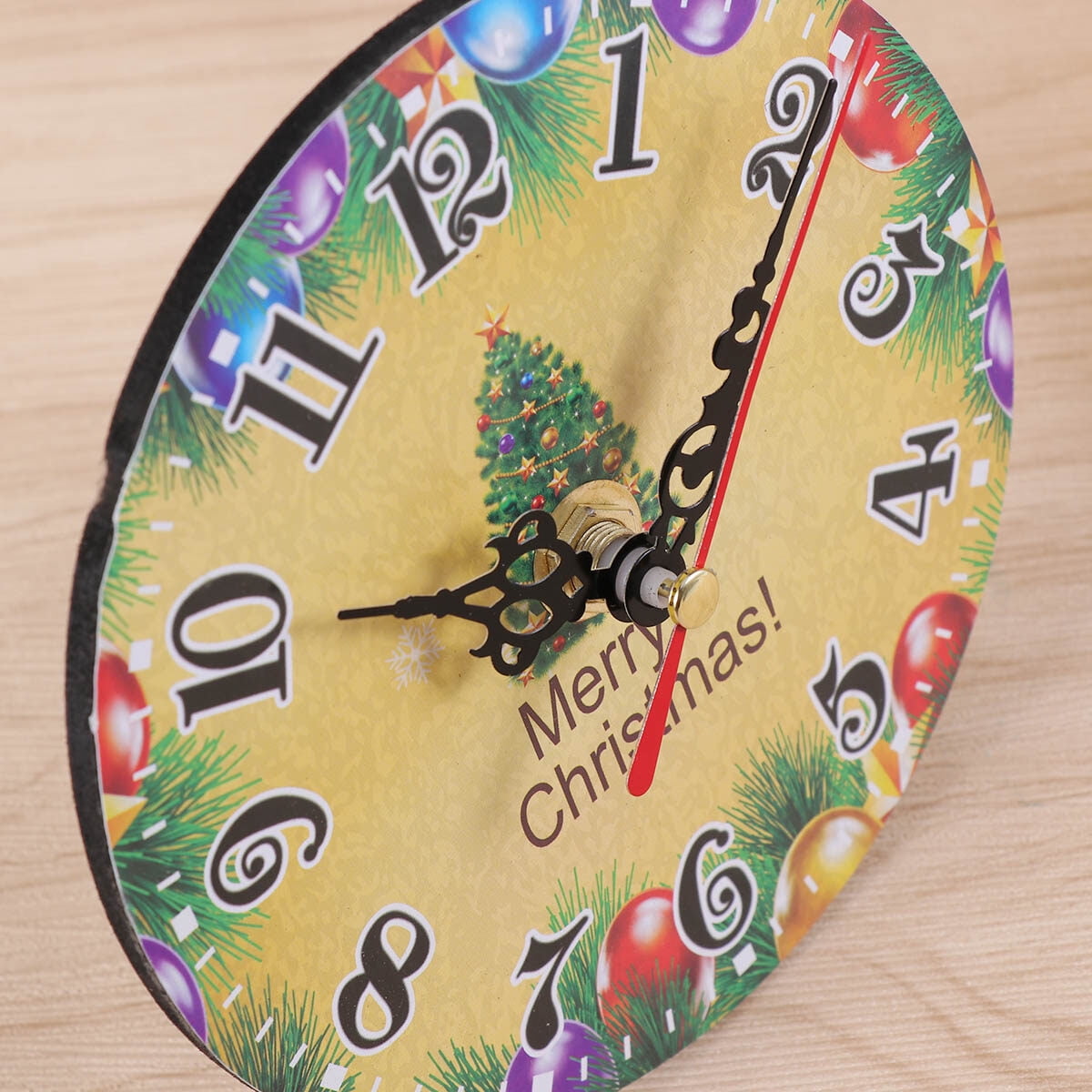 Christmas Wall Clock Xmas Party Decorative Clock Round Wall Clock for