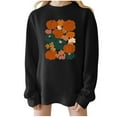 thumbnail image 2 of Womens Sweatshirts Pumpkin Thanksgiving-print Long-sleeved Round-neck Casual Loose Drop-shoulder Sweatshirt Black M,Sweatshirts Jacket for Women, 2 of 4