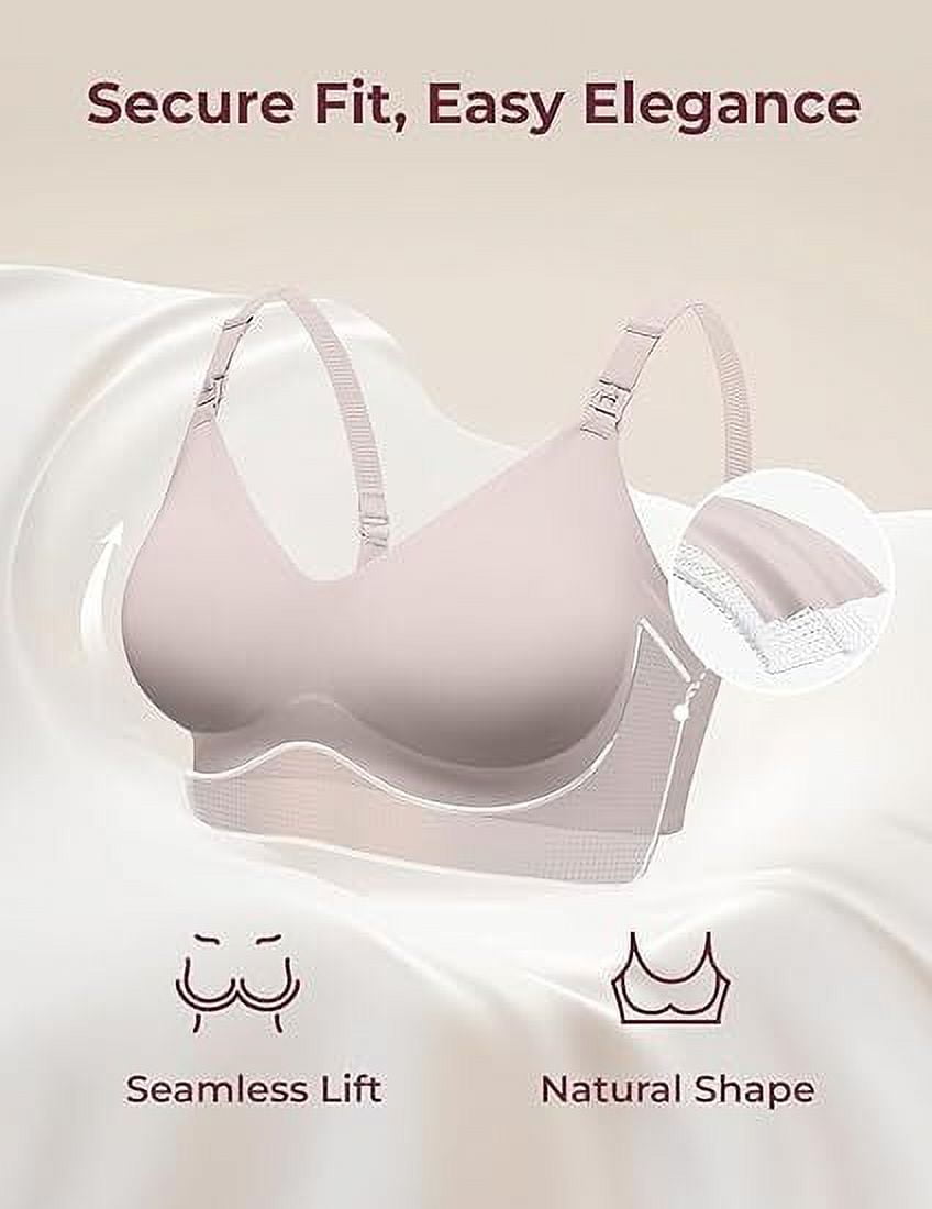 Momcozy Nursing Bras for Breastfeeding, Seamless Ultra Comfort Maternity Bra, Natural Shape, Pregnancy Sleep Bralette