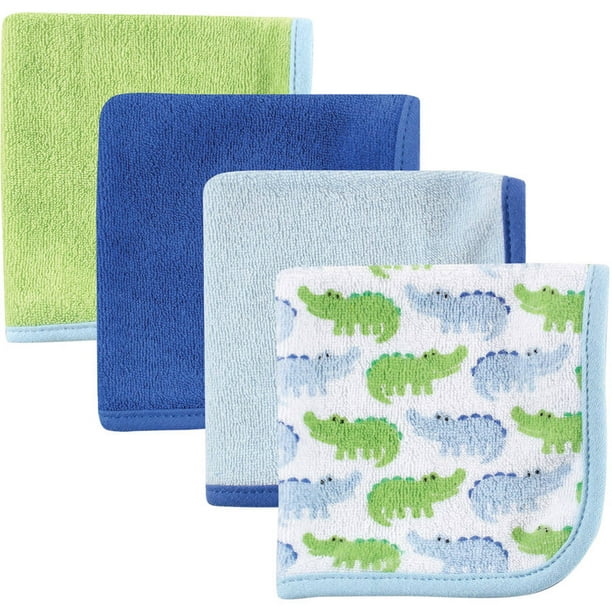 Luvable Friends Baby Boy and Girl Washcloths, 4 Pack