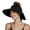 Black, variant on OZERO Women Sun Straw Visor Hat: Wide Brim Beach Hats Summer Ponytail Hat Foldable Packable UV Protection for Travel