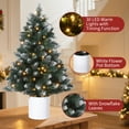 thumbnail image 6 of 3 Ft Prelit Christmas Tree, Snow Flocked Tabletop Christmas Tree with 40 Warm White Lights & Pot, Xmas Decorations for Small Spaces, Apartments, Dorms, 6 of 7
