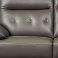 thumbnail image 3 of Benjara BM206389 Channel Stitched Leatherette Wooden Frame Loveseat with Angled Legs, Gray, 3 of 5