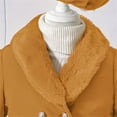 thumbnail image 4 of Mercatoo Toddler Baby Girls Wool Blend Solid Color Coat Flare Long Sleeve Lapel Trench with Hats Winter Warm Clothes New Stuff, 4 of 7