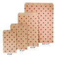 thumbnail image 5 of 20 Qty 6" x 9" Decorative Flat Paper Gift Bags - Red Polka-Dot on Brown Kraft Bags - for Sales/Treats/Parties Cookies/Gifts - N'icePackaging, 5 of 8