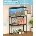 thumbnail image 2 of 20-30 Gallon Fish Tank Stand, 30" L x 12" W x 32.2" H, Black | Aquarium Stand Table Upgraded Height with 2 Tiers Storage Shelf, Reptile Breeder Turtle Terrarium Stand Rack for Home Office, 2 of 7