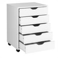 thumbnail image 1 of Patiojoy 5-Drawer Chest Mobile Lateral Filing Cabinet Floor Storage Organizer White, 1 of 6