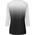 thumbnail image 4 of ATOYSOY Women's Gradient Pullovers Casual 3/4 Sleeve Tops Cute Going Out Business Tees Slim Raglan Shirts Round Neck Blouses Summer Holiday Fashion Clothes Black L, 4 of 5