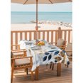 thumbnail image 2 of Outdoor Table Cloth with Umbrella Hole and Zipper, Orange Blue Botanical Waterproof Rectangle Tablecloth 60"x102", Weeping Fall Eucalyptus Leaves Washable Table Cover for Outside Party Patio Picnic, 2 of 8