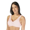 thumbnail image 3 of Carole Martin Full-Freedom Cotton Front Closure Comfort Bra - Wire Free - Stretch Cups - One Size Fits All B, C, and D Style 7276 Set of 2-Pink 42, 3 of 7