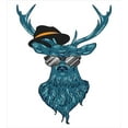 thumbnail image 3 of Ambesonne Deer Duvet Cover Set, Teal Hipster Antler Print, King, Teal and Black, 3 of 3