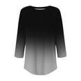 thumbnail image 5 of YEJIMAN Black Plus Size Tunic Tops For Women, Polyester,Spandex Cotton Tshirts For Women, 3/4 Length Sleeve Women's Tops Round Neck Casual Tunic Tops Basic Pleated Shirts Loose Fit 2025, 5 of 6