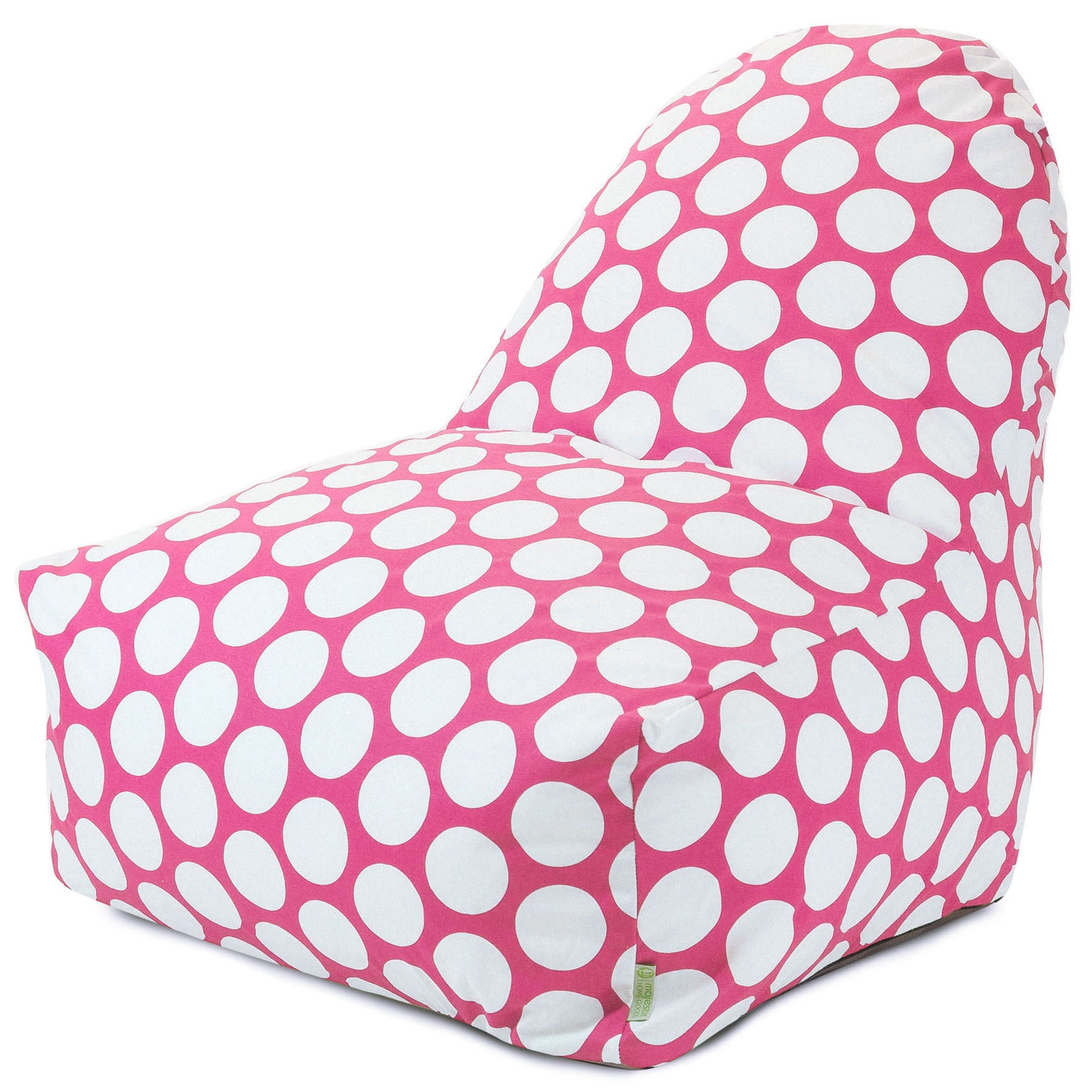 Majestic Home Goods Indoor Hot Pink Large Polka Dot Bean Bag Kickit