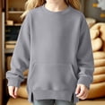 thumbnail image 4 of ATOGUTA Girls Crewneck Sweatshirt Gray Kids Long Sleeve Sweatshirts Casual Fashion Spring Fall Clothes with Pockets Size 3T-14, 4 of 8