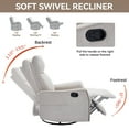 thumbnail image 6 of Bellemave Manual Recliner Chair with Massage and Heating Home Theater Recliner Rocking Chair Nursery Swivel and Rocker Chair with High Back in Fabric for Living Room, Bedroom (Beige), 6 of 8