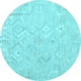 thumbnail image 1 of Ahgly Company Indoor Round Solid Light Blue Modern Area Rugs, 6' Round, 1 of 4
