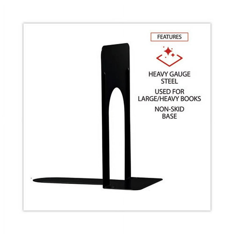 Economy Bookends, Nonskid, 5.88 x 8.25 x 9, Heavy Gauge Steel, Black, 1 Pair Economy Bookends, Nonskid, 5.88 x 8.25 x 9, Heavy Gauge Steel, Black, 1 Pair