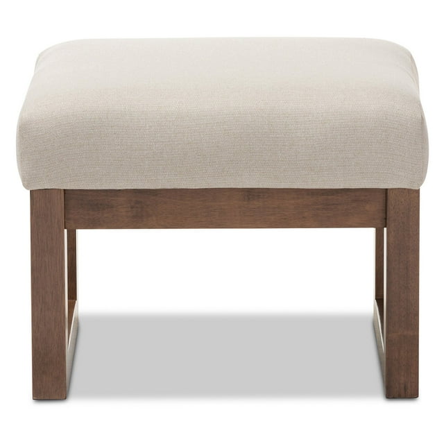 Baxton Studio Yashiya Mid-century Retro Modern Light Beige Fabric Upholstered Ottoman Stool