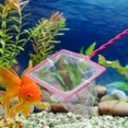 thumbnail image 2 of MasteelfCA 3 Pcs Practical Handheld Scoop Net Long Plastic Handle Fine Mesh Net Fishing Net for Aquarium Fish Tank (Pink), 2 of 9