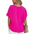 thumbnail image 3 of SIEANE Women's Tops Summer Loose Fit V-Neck Lightweight Blouse, S-XXL, 3 of 5