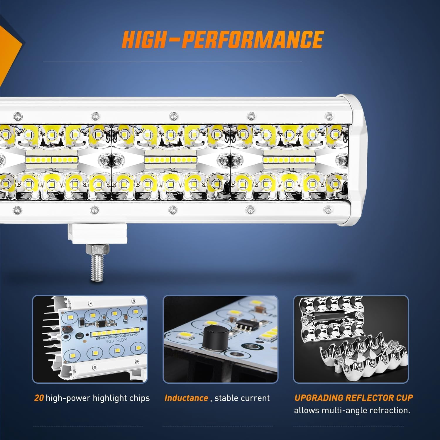 Nilight Marine LED Light Bar Navigation Lights 12Inch White Spot Flood Combo Ponton Boat Deck Dock Lights for Night Fishing T-top Stern Yacht Port Sailboat Trucks Tractors, 2 Years Warranty