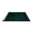 thumbnail image 2 of Ahgly Company Machine Washable Indoor Round Abstract Turquoise Blue Modern Area Rugs, 8' Round, 2 of 4