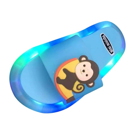 

Youmylove Toddler Kids Boys Girls Stylish Cartoon Light Indoor Outdoor Non-Slip Slippers Shower Slipper 2-5Y Toddler Infant Prewalker