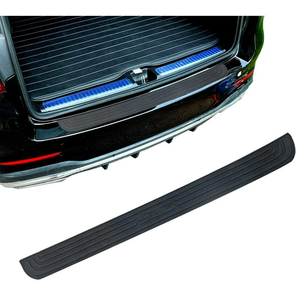 GHSDFBB Rear Bumper Protector Guard Trunk Rubber Protection Strip Scratch-Resistant Door Entry Guards Car Accessory for SUV/Cars, Universal Sports Full with 3M Tape Pack-1 (Black) (MIFZT01)