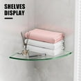thumbnail image 4 of 10" Sector Glass Corner Shelf for Wall, Tempered Floating Glass Shelves for Bathroom, 4 of 6