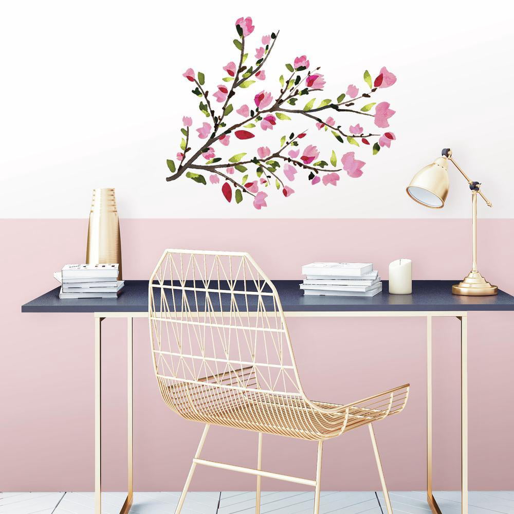 Pink Blossom Branches Peel and Stick Wall Decals - Walmart.com