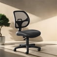 thumbnail image 2 of Mesh Screen Black Back Task Chair with Vinyl Seat, 2 of 11