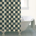 thumbnail image 4 of Navy and Beige Checkerboard Pattern Shower Curtain 36"x72" ,Bathroom Decorative Shower Curtains Set with 12 Hooks,Modern Waterproof Washable Shower Curtain, 4 of 6
