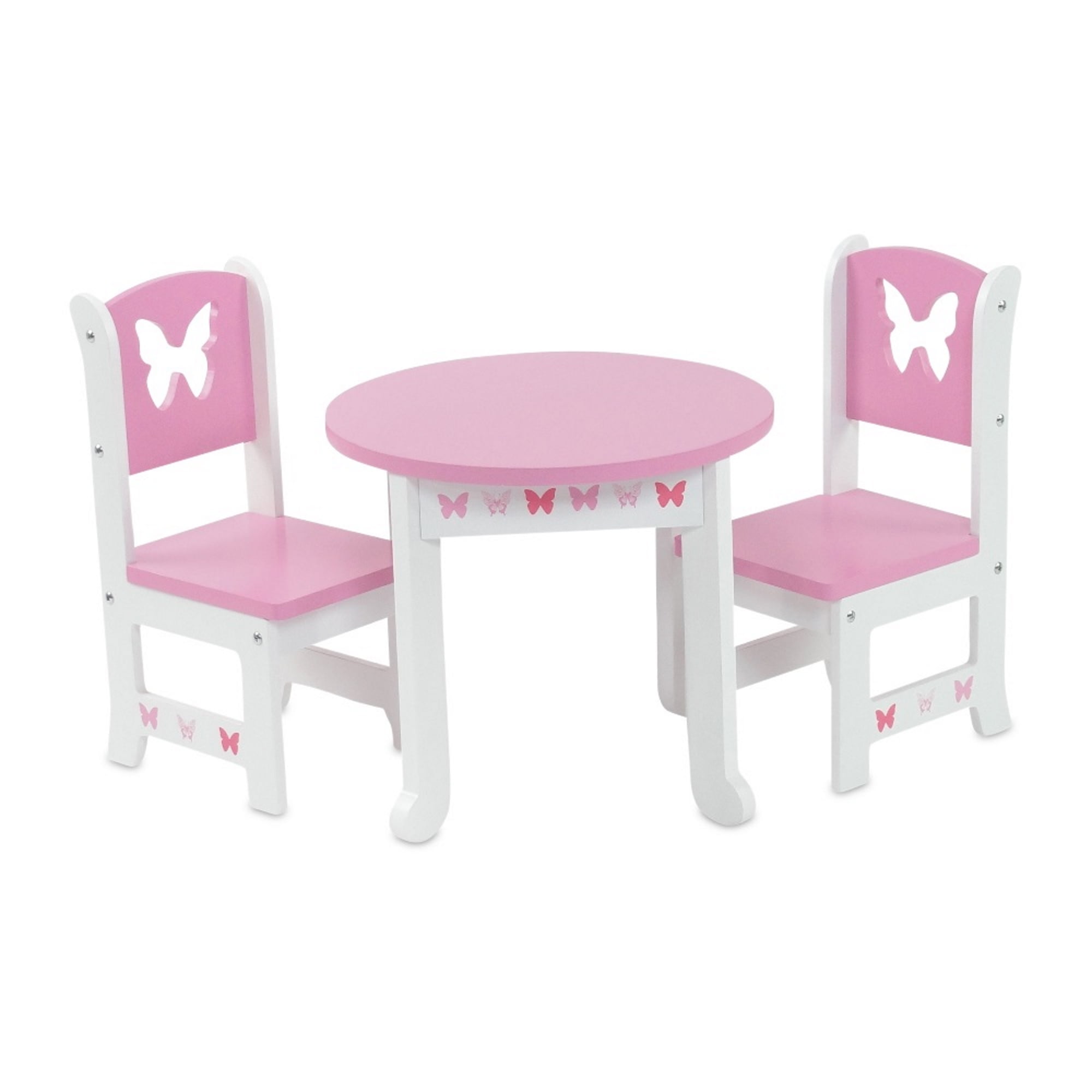 18" Doll Kitchen CAFE TABLE & TWO CHAIRS Fits American Girl Furniture Accessory 