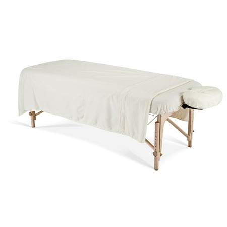 EARTHLITE Flannel Massage Table Sheet Set \xe2\x80\x93 Commercial Grade, Soft, Double-Napped 3-Piece Set (Top, Fitted, Face Pillow Cover)