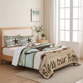 thumbnail image 5 of Full Quilt Set 78''x90'', Western Texas Star Green Lightweight Bedspread Coverlet Set with 2 Pillow Shams, Farmhouse Brown Country Vintage Breathable All Season Quilt Bedding for Bedroom/Guest Room, 5 of 9