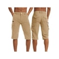thumbnail image 2 of Yunliwuli Men Cargo Shorts, Button Zipper Closure Solid Anti-splash Summer Shorts Streetwear with Pockets, 2 of 6