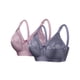 thumbnail image 1 of Sujetadores Cómodos para las Mujeres Más Tamaño Color Sólido Encaje Empalme Correas Ajustables, Sujetadores de Encaje para las Mujeres de Uso Diario Suave Transpirable 2 Paquete, 1 of 2