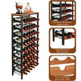 thumbnail image 4 of Wine Rack Freestanding Floor with Wood Top, 8 Tier Wine Bottle Holder, Wine Storage for Kitchen Pantry, Tall Wine Bar Stand Shelf Display 25.2''L X 10.7''W X 47.2''H, 4 of 5