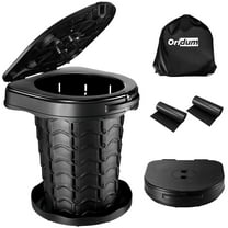 Camping Toilet, 2025 Upgrade Retractable Portable Toilet with Adjustable Height, Travel Toilet for Adults & Kids, Foldable & Portable Potty for Camping and Car Trips